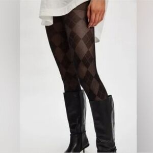 Free People Argyle Allure Tights